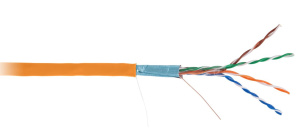 Кабель NETLAN F/UTP 4 пары, Кат.5e (Класс D), 100МГц,одножильный, BC (чистая медь), внутренний, LSZH