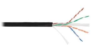 Кабель NETLAN U/UTP 4 пары, Кат.6 (Класс E), внешний, 250МГц, одножильный, BC (чистая медь)