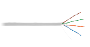 Кабель NETLAN U/UTP 4 пары, Кат.5e (Класс D), 100МГц, одножильный, BC (100м) внутренний