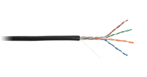 Кабель NETLAN U/UTP 4 пары, Кат.5e (Класс D), 100МГц, одножильный, BC (100м), внешний