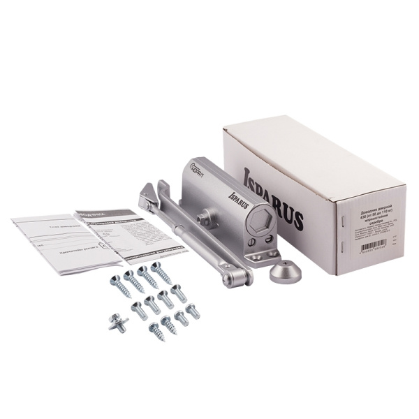 Доводчик Нора-М 430 ISPARUS (от 50 до 100кг) (серебро) морозостойкий