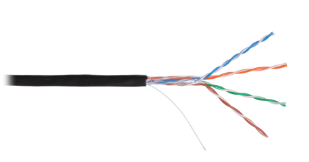 Кабель NIKOLAN U/UTP 4 пары, Кат.5e (Класс D), тест по ISO/IEC, 100МГц, одножильный, BC 4600B-BK