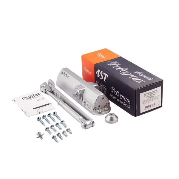 Доводчик Нора-М Доводчик №4 SТ (до 25-120кг) (серебро) морозостойкий