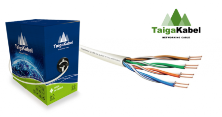 Кабель TaigaKabel U/UTP сat 5e PVC 4*2*0.47 Cu Solid INDOOR серый