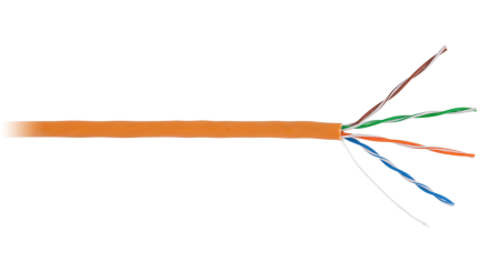 Кабель NETLAN U/UTP 4 пары, Кат.5e (Класс D),100МГц, одножильный, BC (чистая медь), внутренний, LSZH