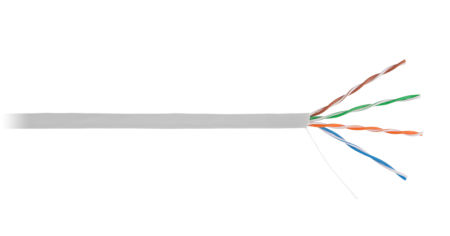 Кабель NETLAN U/UTP 4 пары, Кат.5e (Класс D), 100МГц, одножильный, BC (100м) внутренний